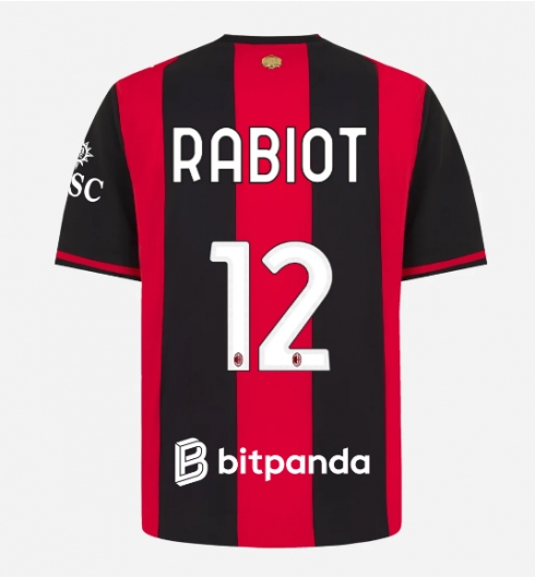 Strój piłkarski AC Milan Adrien Rabiot #12 Koszulka Podstawowej 2026-27 Krótki Rękaw Strój piłkarski AC Milan Adrien Rabiot #12 Koszulka Podstawowej 2026-27 Krótki Rękaw