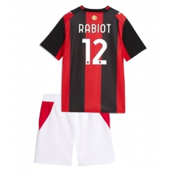 Strój piłkarski AC Milan Adrien Rabiot #12 Koszulka Podstawowej dziecięce 2026-27 Krótki Rękaw (+ Krótkie spodenki)