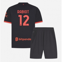 Strój piłkarski AC Milan Adrien Rabiot #12 Koszulka Trzeciej dziecięce 2026-27 Krótki Rękaw (+ Krótkie spodenki)