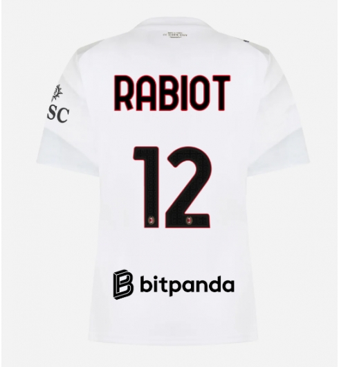 Strój piłkarski AC Milan Adrien Rabiot #12 Koszulka Wyjazdowej damskie 2026-27 Krótki Rękaw Strój piłkarski AC Milan Adrien Rabiot #12 Koszulka Wyjazdowej damskie 2026-27 Krótki Rękaw