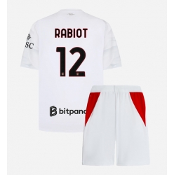Strój piłkarski AC Milan Adrien Rabiot #12 Koszulka Wyjazdowej dziecięce 2026-27 Krótki Rękaw (+ Krótkie spodenki)