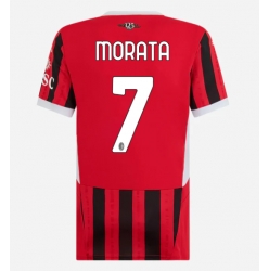 Strój piłkarski AC Milan Alvaro Morata #7 Koszulka Podstawowej damskie 2024-25 Krótki Rękaw