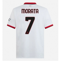Strój piłkarski AC Milan Alvaro Morata #7 Koszulka Wyjazdowej 2024-25 Krótki Rękaw