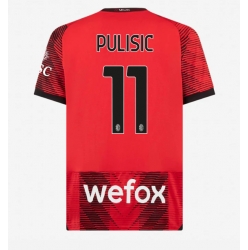 Strój piłkarski AC Milan Christian Pulisic #11 Koszulka Podstawowej 2023-24 Krótki Rękaw