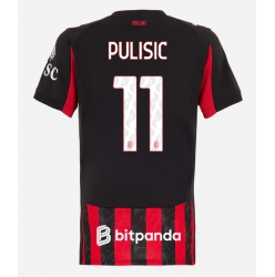 Strój piłkarski AC Milan Christian Pulisic #11 Koszulka Podstawowej damskie 2025-26 Krótki Rękaw