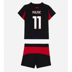 Strój piłkarski AC Milan Christian Pulisic #11 Koszulka Podstawowej dziecięce 2025-26 Krótki Rękaw (+ Krótkie spodenki)