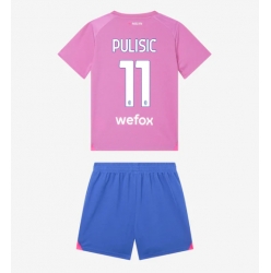 Strój piłkarski AC Milan Christian Pulisic #11 Koszulka Trzeciej dziecięce 2023-24 Krótki Rękaw (+ Krótkie spodenki)