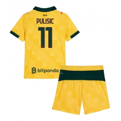 Strój piłkarski AC Milan Christian Pulisic #11 Koszulka Trzeciej dziecięce 2025-26 Krótki Rękaw (+ Krótkie spodenki)