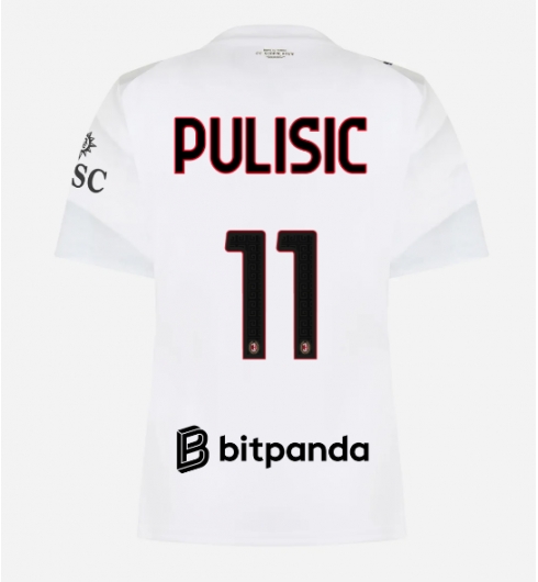 Strój piłkarski AC Milan Christian Pulisic #11 Koszulka Wyjazdowej damskie 2026-27 Krótki Rękaw Strój piłkarski AC Milan Christian Pulisic #11 Koszulka Wyjazdowej damskie 2026-27 Krótki Rękaw