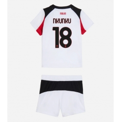 Strój piłkarski AC Milan Christopher Nkunku #18 Koszulka Wyjazdowej dziecięce 2025-26 Krótki Rękaw (+ Krótkie spodenki)