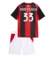 Strój piłkarski AC Milan Davide Bartesaghi #33 Koszulka Podstawowej dziecięce 2026-27 Krótki Rękaw (+ Krótkie spodenki)
