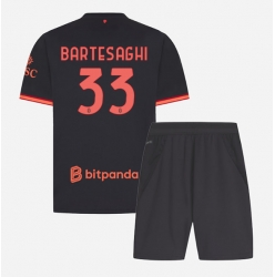 Strój piłkarski AC Milan Davide Bartesaghi #33 Koszulka Trzeciej dziecięce 2026-27 Krótki Rękaw (+ Krótkie spodenki)