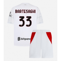 Strój piłkarski AC Milan Davide Bartesaghi #33 Koszulka Wyjazdowej dziecięce 2026-27 Krótki Rękaw (+ Krótkie spodenki)