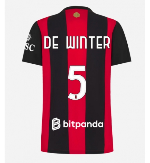 Strój piłkarski AC Milan Koni De Winter #5 Koszulka Podstawowej damskie 2026-27 Krótki Rękaw Strój piłkarski AC Milan Koni De Winter #5 Koszulka Podstawowej damskie 2026-27 Krótki Rękaw