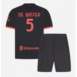 Strój piłkarski AC Milan Koni De Winter #5 Koszulka Trzeciej dziecięce 2026-27 Krótki Rękaw (+ Krótkie spodenki)