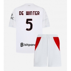 Strój piłkarski AC Milan Koni De Winter #5 Koszulka Wyjazdowej dziecięce 2026-27 Krótki Rękaw (+ Krótkie spodenki)