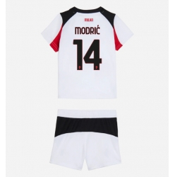 Strój piłkarski AC Milan Luka Modric #14 Koszulka Wyjazdowej dziecięce 2025-26 Krótki Rękaw (+ Krótkie spodenki)