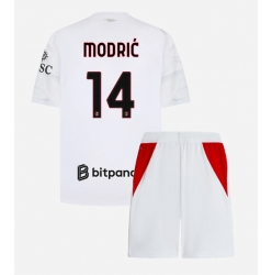 Strój piłkarski AC Milan Luka Modric #14 Koszulka Wyjazdowej dziecięce 2026-27 Krótki Rękaw (+ Krótkie spodenki)
