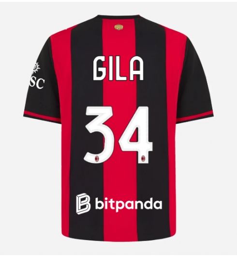 Strój piłkarski AC Milan Mario Gila #34 Koszulka Podstawowej 2026-27 Krótki Rękaw Strój piłkarski AC Milan Mario Gila #34 Koszulka Podstawowej 2026-27 Krótki Rękaw