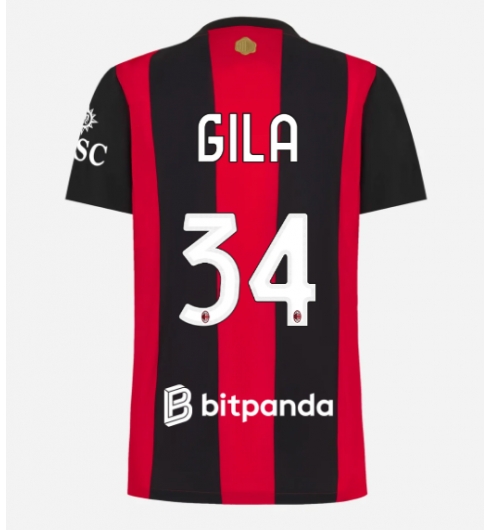 Strój piłkarski AC Milan Mario Gila #34 Koszulka Podstawowej damskie 2026-27 Krótki Rękaw Strój piłkarski AC Milan Mario Gila #34 Koszulka Podstawowej damskie 2026-27 Krótki Rękaw
