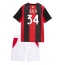 Strój piłkarski AC Milan Mario Gila #34 Koszulka Podstawowej dziecięce 2026-27 Krótki Rękaw (+ Krótkie spodenki)