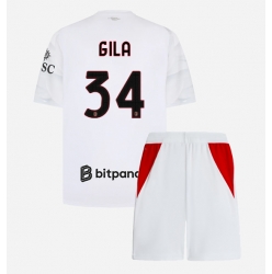Strój piłkarski AC Milan Mario Gila #34 Koszulka Wyjazdowej dziecięce 2026-27 Krótki Rękaw (+ Krótkie spodenki)