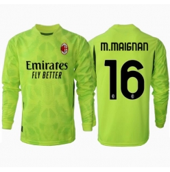 Strój piłkarski AC Milan Mike Maignan #16 Bramkarskie Koszulka Trzeciej 2024-25 Długi Rękaw