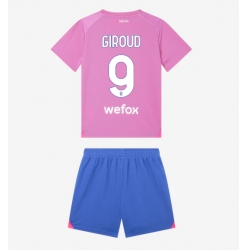 Strój piłkarski AC Milan Olivier Giroud #9 Koszulka Trzeciej dziecięce 2023-24 Krótki Rękaw (+ Krótkie spodenki)