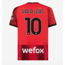 Strój piłkarski AC Milan Rafael Leao #10 Koszulka Podstawowej 2023-24 Krótki Rękaw