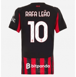 Strój piłkarski AC Milan Rafael Leao #10 Koszulka Podstawowej damskie 2025-26 Krótki Rękaw