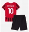 Strój piłkarski AC Milan Rafael Leao #10 Koszulka Podstawowej dziecięce 2024-25 Krótki Rękaw (+ Krótkie spodenki)