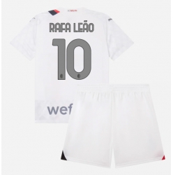 Strój piłkarski AC Milan Rafael Leao #10 Koszulka Wyjazdowej dziecięce 2023-24 Krótki Rękaw (+ Krótkie spodenki)