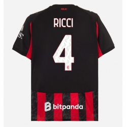 Strój piłkarski AC Milan Samuele Ricci #4 Koszulka Podstawowej 2025-26 Krótki Rękaw