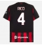 Strój piłkarski AC Milan Samuele Ricci #4 Koszulka Podstawowej 2025-26 Krótki Rękaw