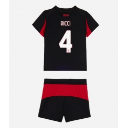 Strój piłkarski AC Milan Samuele Ricci #4 Koszulka Podstawowej dziecięce 2025-26 Krótki Rękaw (+ Krótkie spodenki)