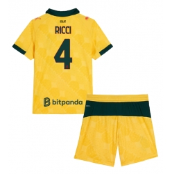 Strój piłkarski AC Milan Samuele Ricci #4 Koszulka Trzeciej dziecięce 2025-26 Krótki Rękaw (+ Krótkie spodenki)