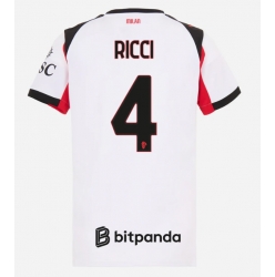 Strój piłkarski AC Milan Samuele Ricci #4 Koszulka Wyjazdowej damskie 2025-26 Krótki Rękaw
