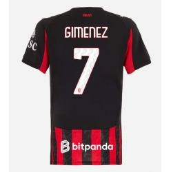 Strój piłkarski AC Milan Santiago Gimenez #7 Koszulka Podstawowej damskie 2025-26 Krótki Rękaw