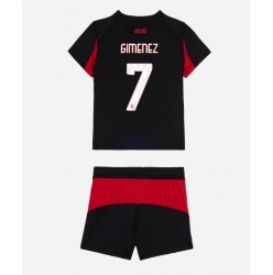Strój piłkarski AC Milan Santiago Gimenez #7 Koszulka Podstawowej dziecięce 2025-26 Krótki Rękaw (+ Krótkie spodenki)