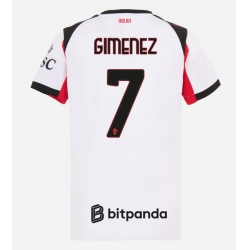 Strój piłkarski AC Milan Santiago Gimenez #7 Koszulka Wyjazdowej damskie 2025-26 Krótki Rękaw