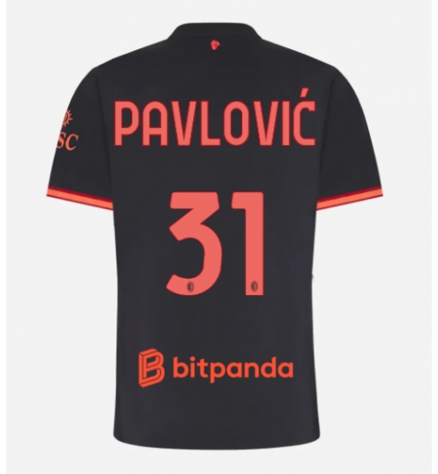 Strój piłkarski AC Milan Strahinja Pavlovic #31 Koszulka Trzeciej damskie 2026-27 Krótki Rękaw Strój piłkarski AC Milan Strahinja Pavlovic #31 Koszulka Trzeciej damskie 2026-27 Krótki Rękaw
