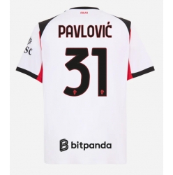 Strój piłkarski AC Milan Strahinja Pavlovic #31 Koszulka Wyjazdowej 2025-26 Krótki Rękaw