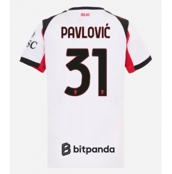 Strój piłkarski AC Milan Strahinja Pavlovic #31 Koszulka Wyjazdowej damskie 2025-26 Krótki Rękaw