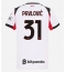Strój piłkarski AC Milan Strahinja Pavlovic #31 Koszulka Wyjazdowej damskie 2025-26 Krótki Rękaw Strój piłkarski AC Milan Strahinja Pavlovic #31 Koszulka Wyjazdowej damskie 2025-26 Krótki Rękaw