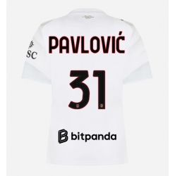 Strój piłkarski AC Milan Strahinja Pavlovic #31 Koszulka Wyjazdowej damskie 2026-27 Krótki Rękaw