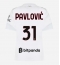 Strój piłkarski AC Milan Strahinja Pavlovic #31 Koszulka Wyjazdowej damskie 2026-27 Krótki Rękaw Strój piłkarski AC Milan Strahinja Pavlovic #31 Koszulka Wyjazdowej damskie 2026-27 Krótki Rękaw