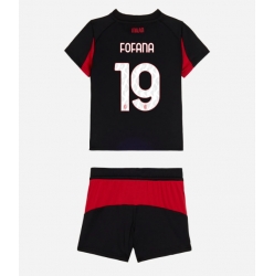 Strój piłkarski AC Milan Youssouf Fofana #19 Koszulka Podstawowej dziecięce 2025-26 Krótki Rękaw (+ Krótkie spodenki)