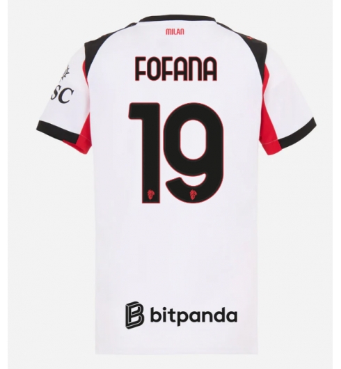 Strój piłkarski AC Milan Youssouf Fofana #19 Koszulka Wyjazdowej damskie 2025-26 Krótki Rękaw Strój piłkarski AC Milan Youssouf Fofana #19 Koszulka Wyjazdowej damskie 2025-26 Krótki Rękaw