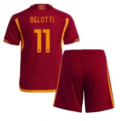 Strój piłkarski AS Roma Andrea Belotti #11 Koszulka Podstawowej dziecięce 2023-24 Krótki Rękaw (+ Krótkie spodenki)