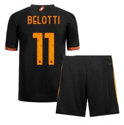 Strój piłkarski AS Roma Andrea Belotti #11 Koszulka Trzeciej dziecięce 2023-24 Krótki Rękaw (+ Krótkie spodenki)